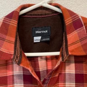 Marmot Bridget Flannel long sleeve button up shirt, size small.